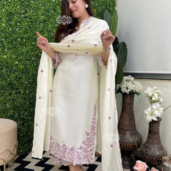 Ethnic Heavy Cotton katha Work Suit