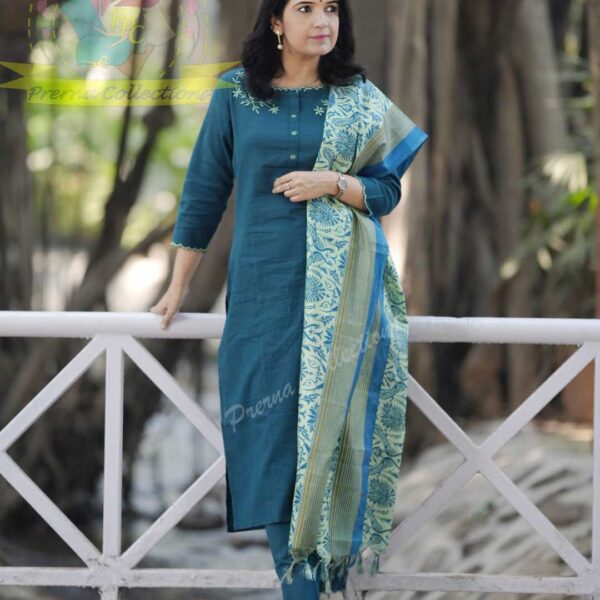 Khadi Cotton Kurti With Embroidery Work